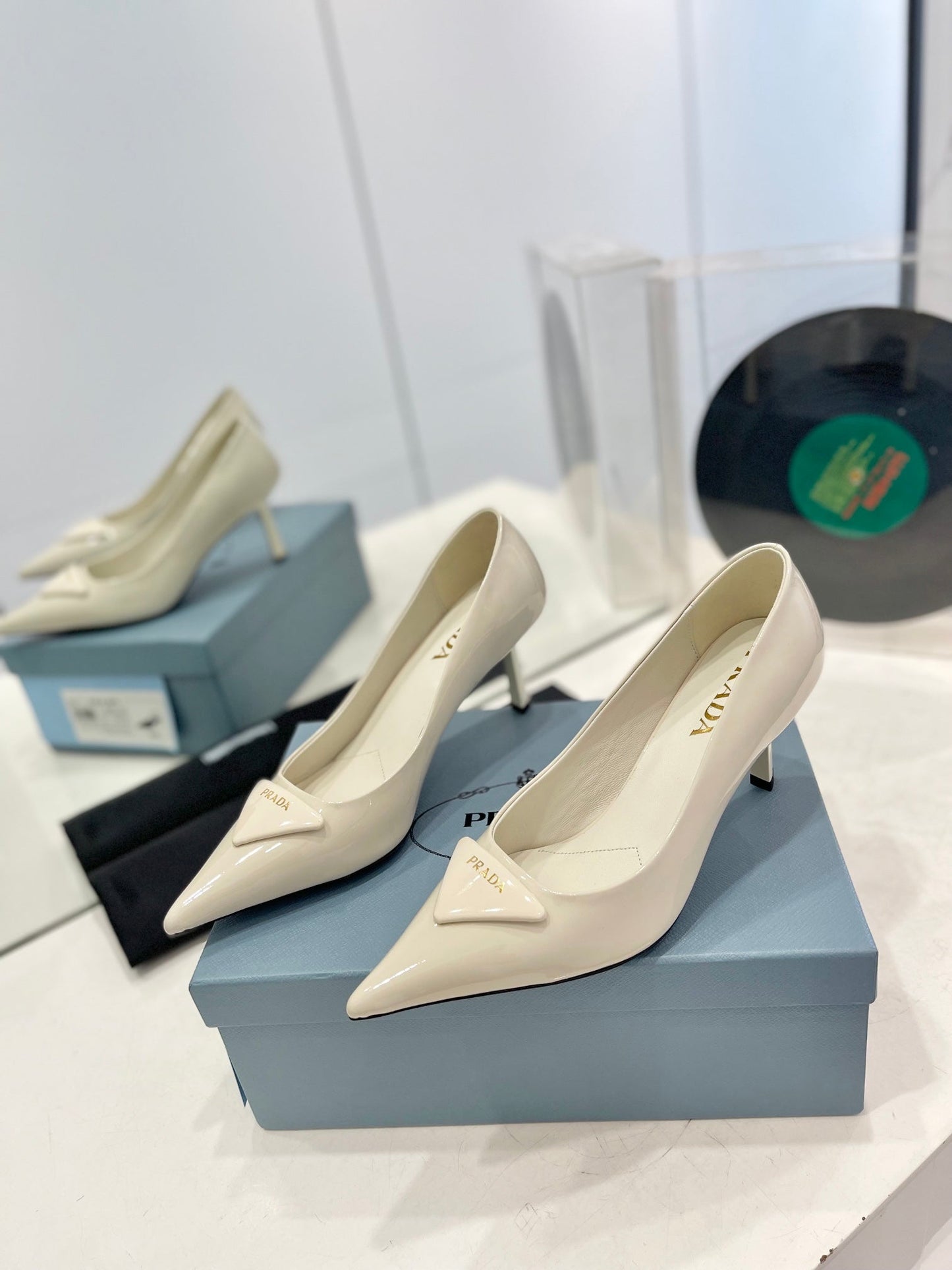 Pra Pumps 75 White Patent Leather - 35