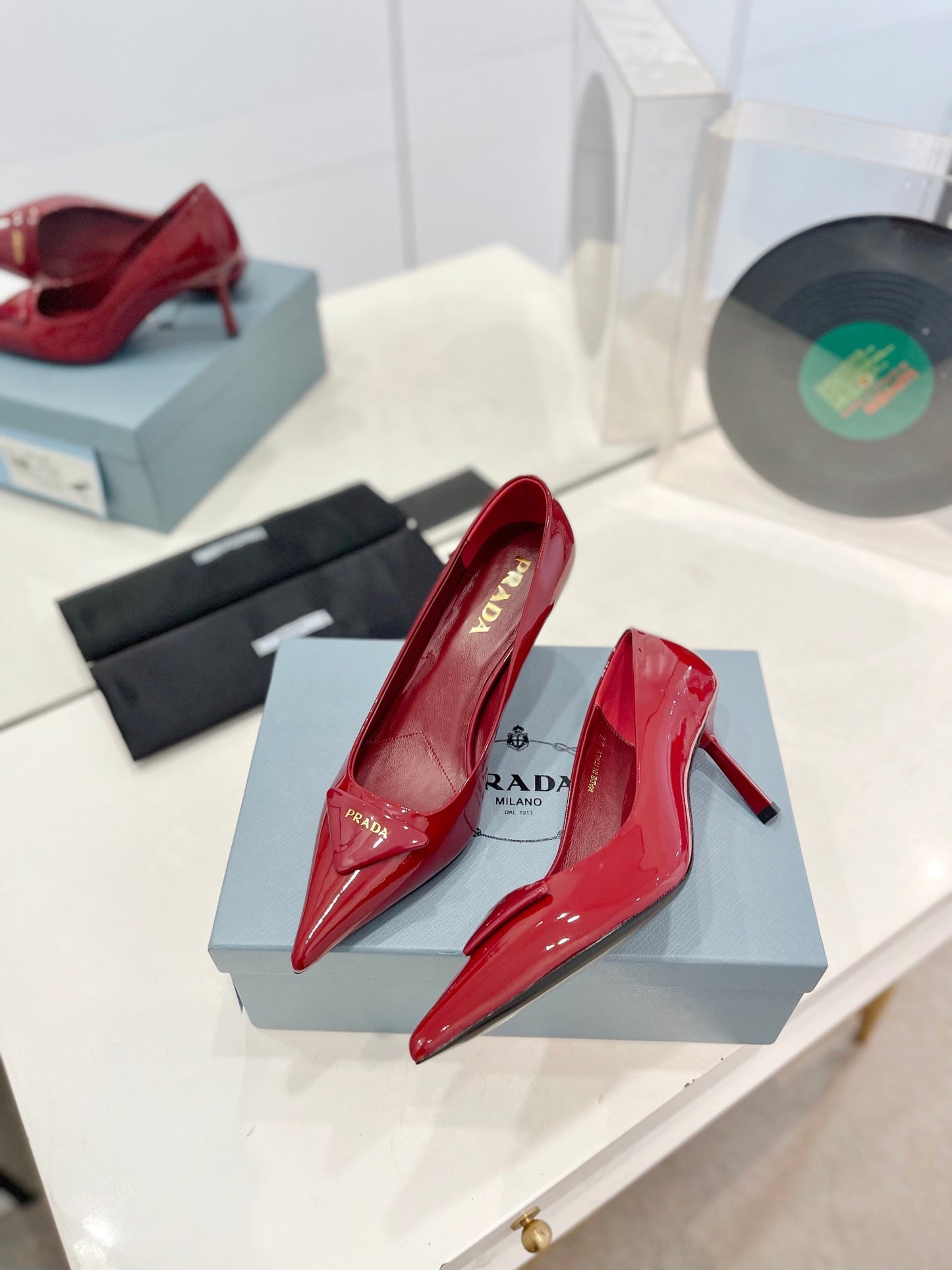 Pra Pumps 75 Red Patent Leather - 35