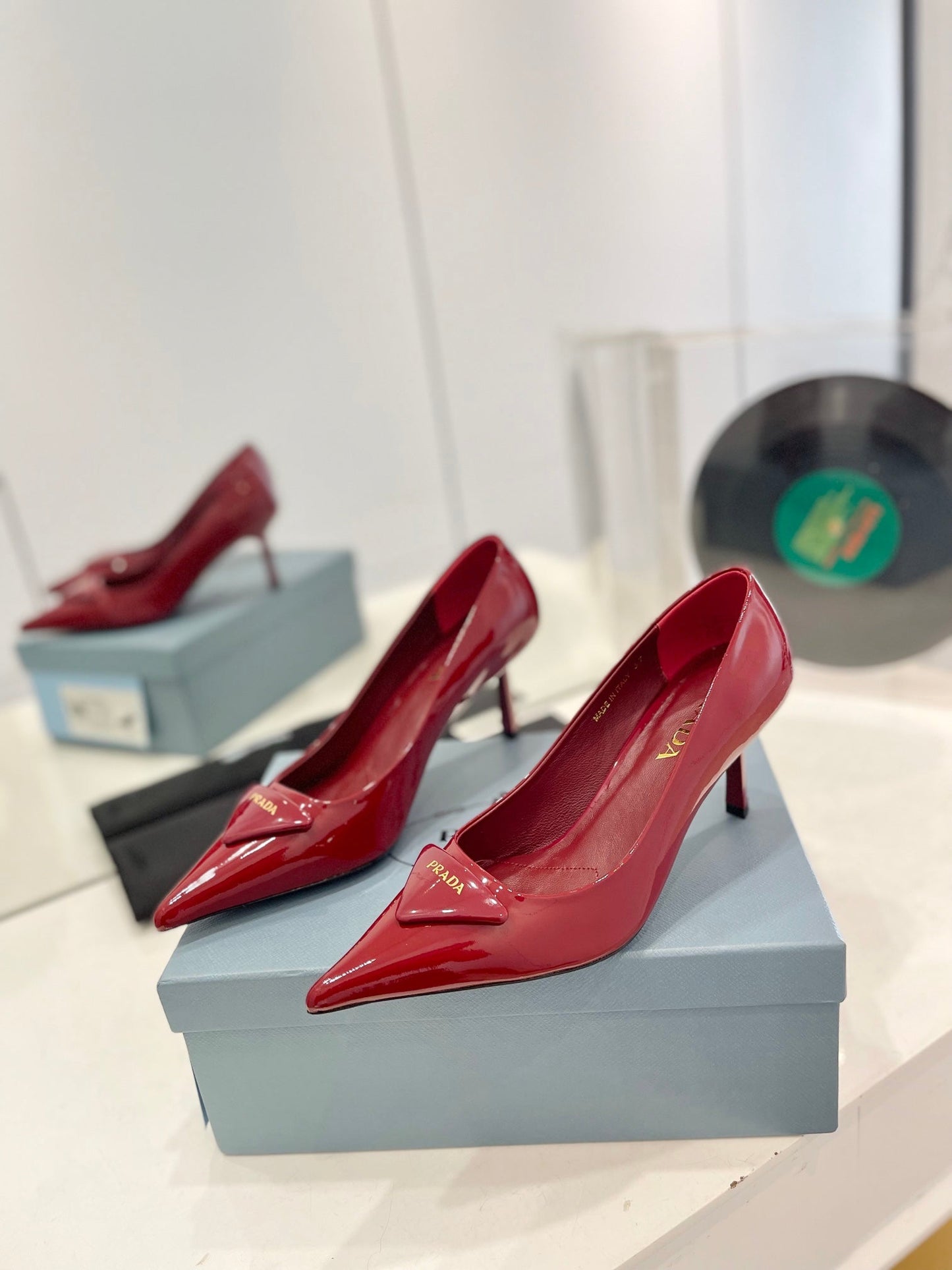Pra Pumps 75 Red Patent Leather - 35