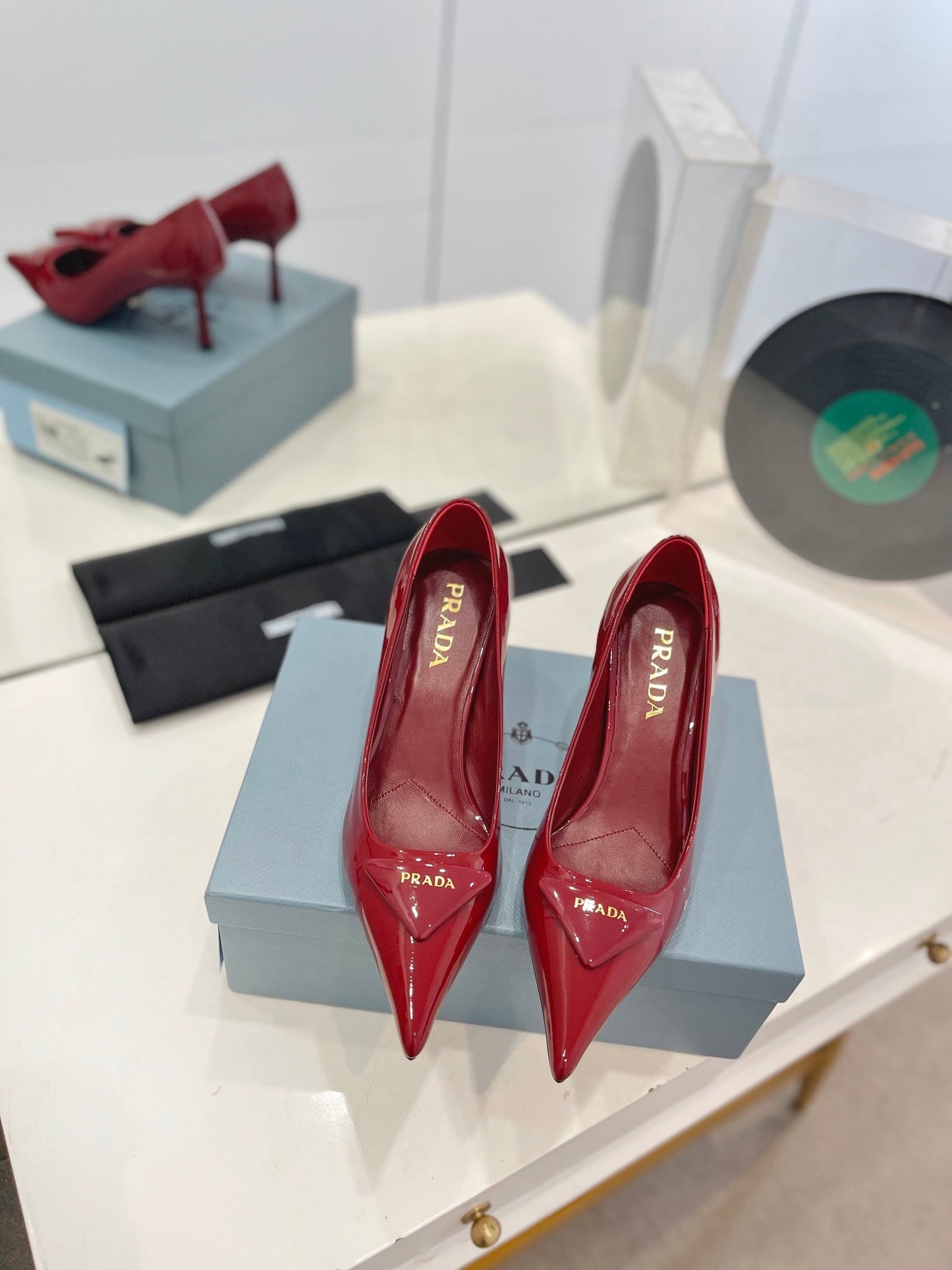 Pra Pumps 75 Red Patent Leather - 35