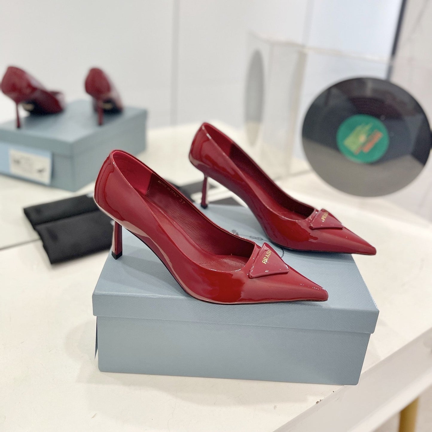 Pra Pumps 75 Red Patent Leather - 35