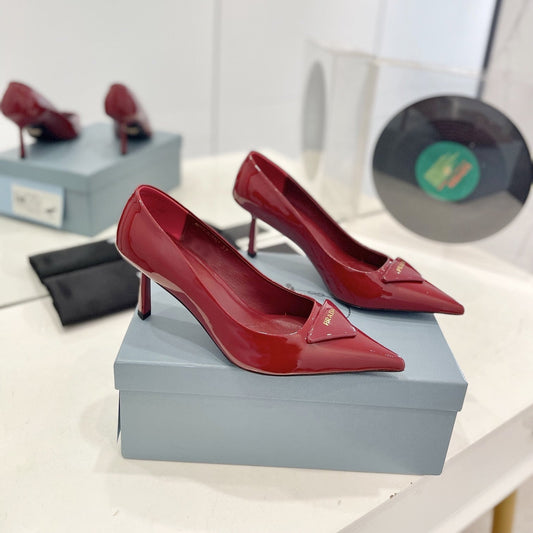 Pra Pumps 75 Red Patent Leather - 35