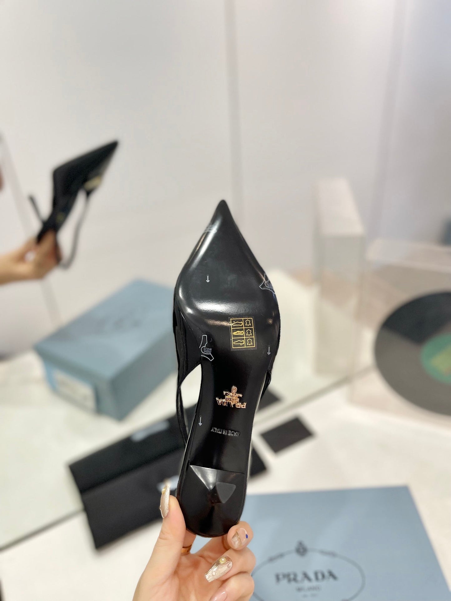 Pra Slingback Pumps 75 Black Patent Leather - 35
