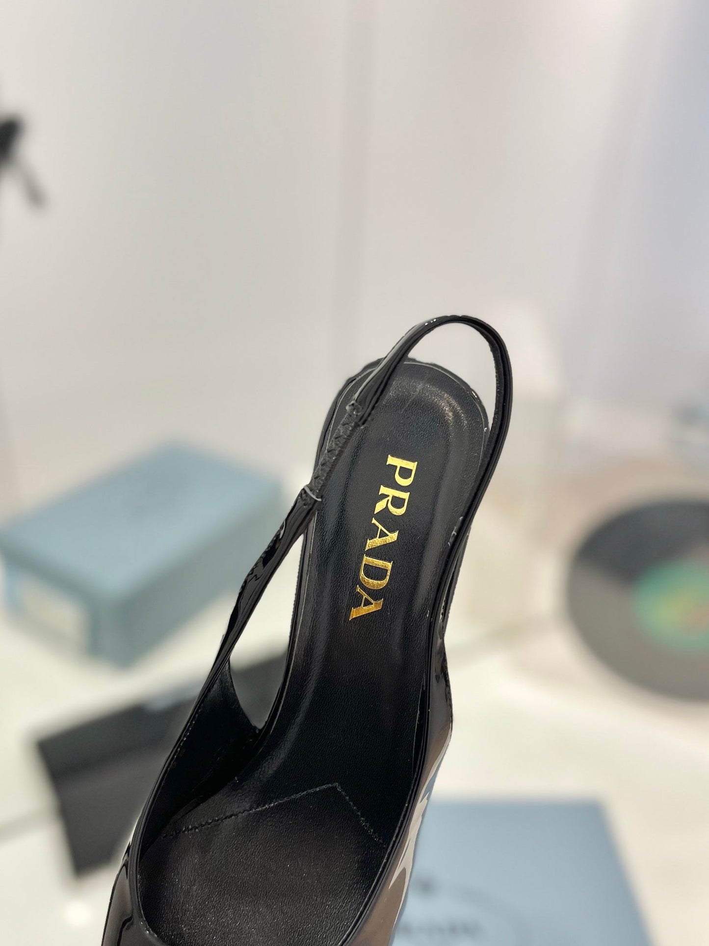 Pra Slingback Pumps 75 Black Patent Leather - 35