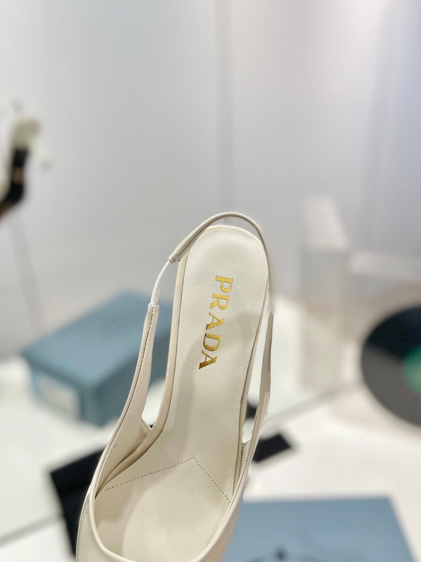 Pra Slingback Pumps 75 White Patent Leather - 35