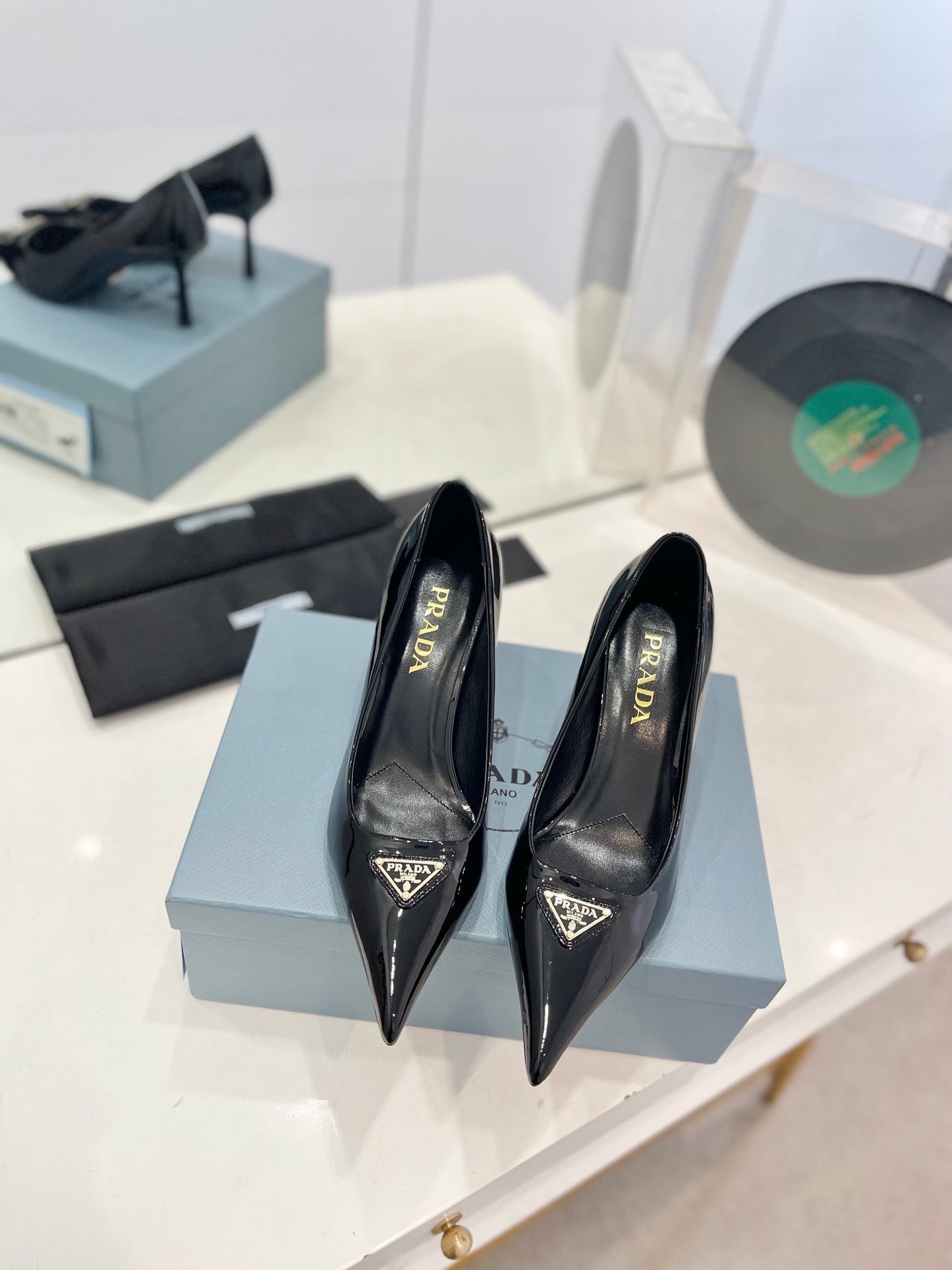 Pra Pumps 75 Black Patent Leather - 35