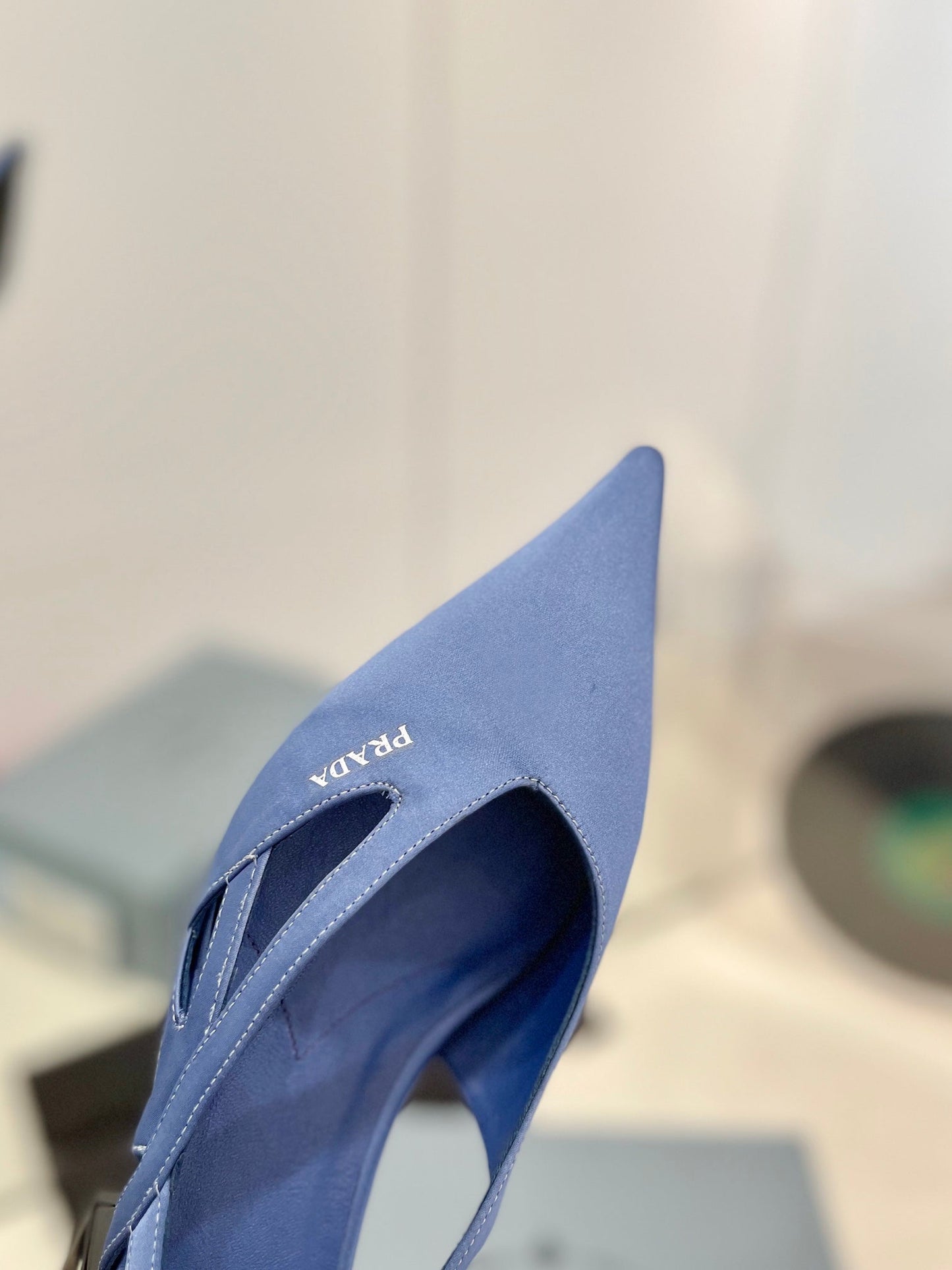 Pra Pumps 50 Square Sole Light Blue Suede Fabric - 35