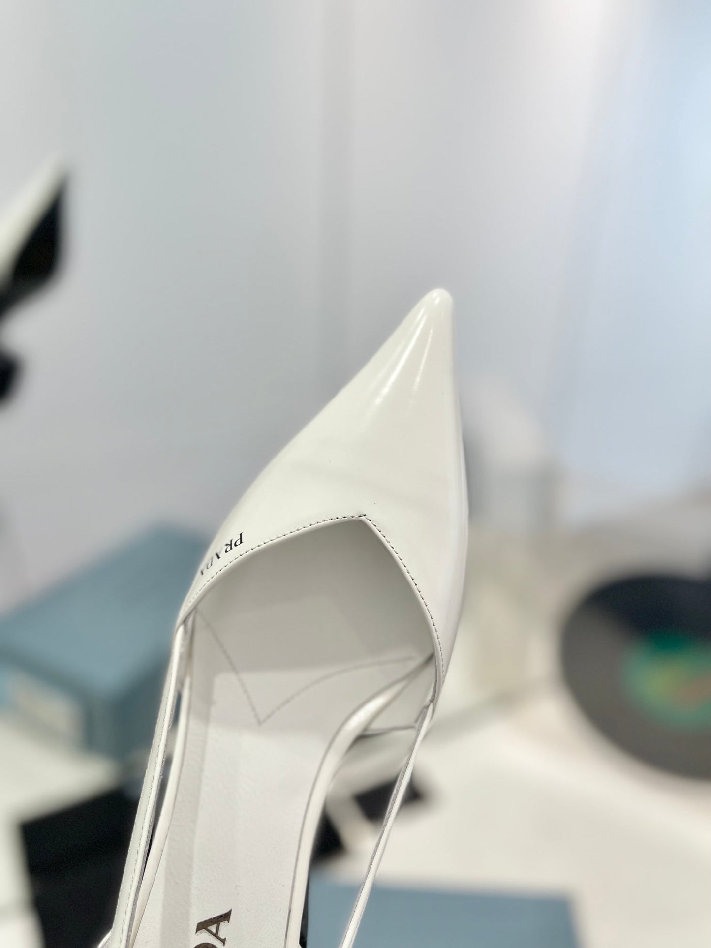 Pra Pumps 50 Square Sole White Patent Leather - 35