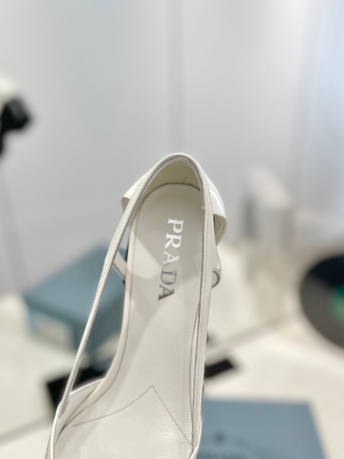 Pra Pumps 50 Square Sole White Patent Leather - 35
