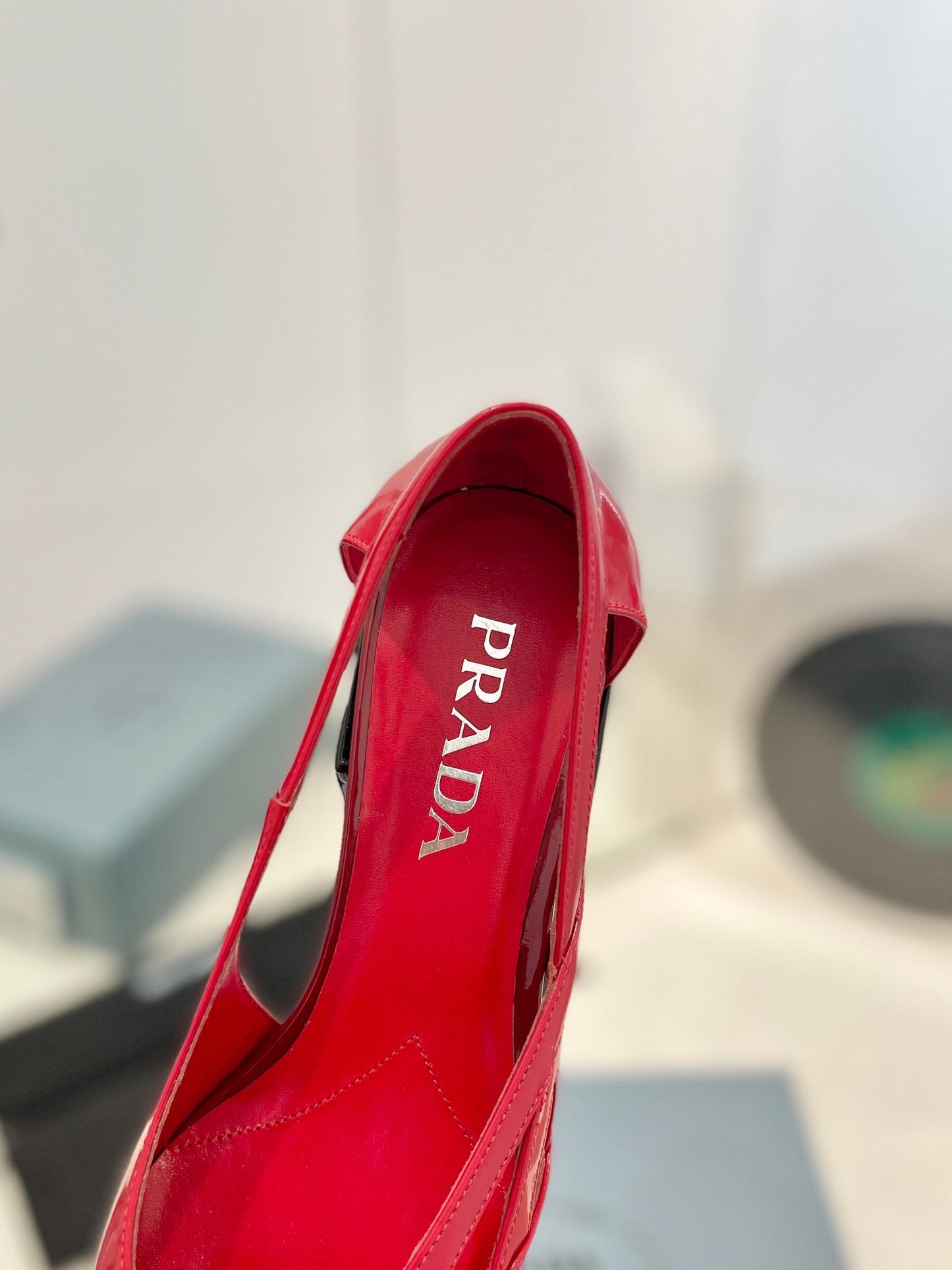 Pra Pumps 50 Square Sole Red Patent Leather - 35