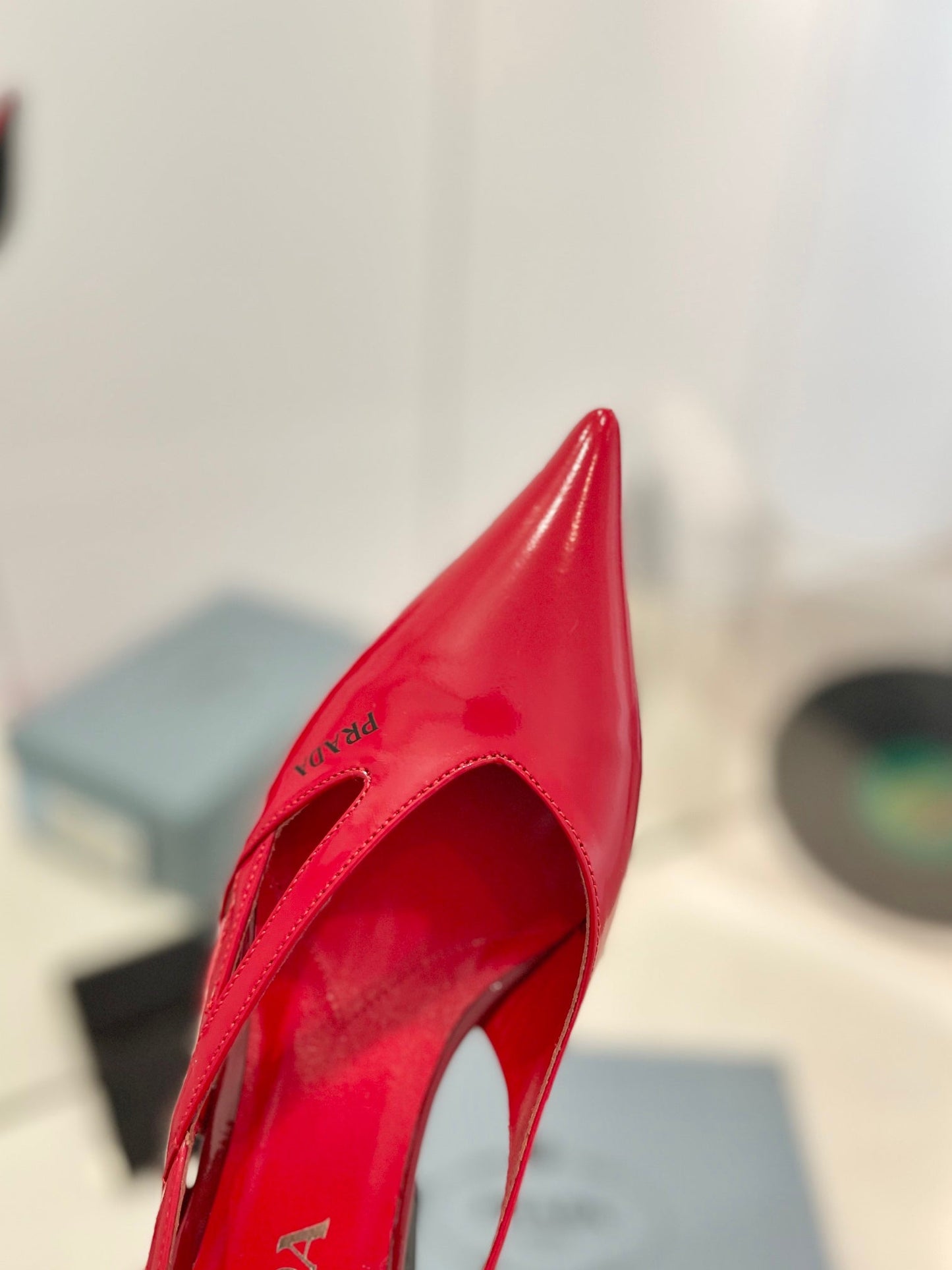 Pra Pumps 50 Square Sole Red Patent Leather - 35