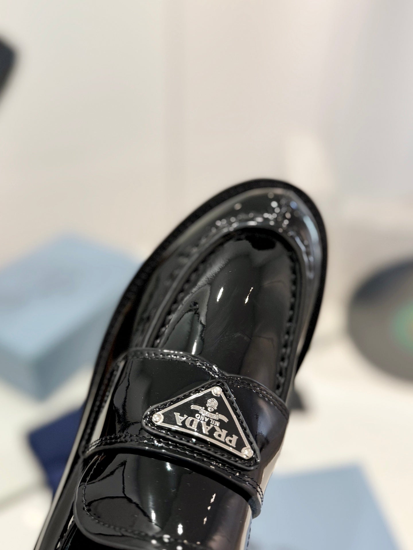 PRA BRUSHED LOAFERS GLOSSY BLACK LAMBSKIN - 35