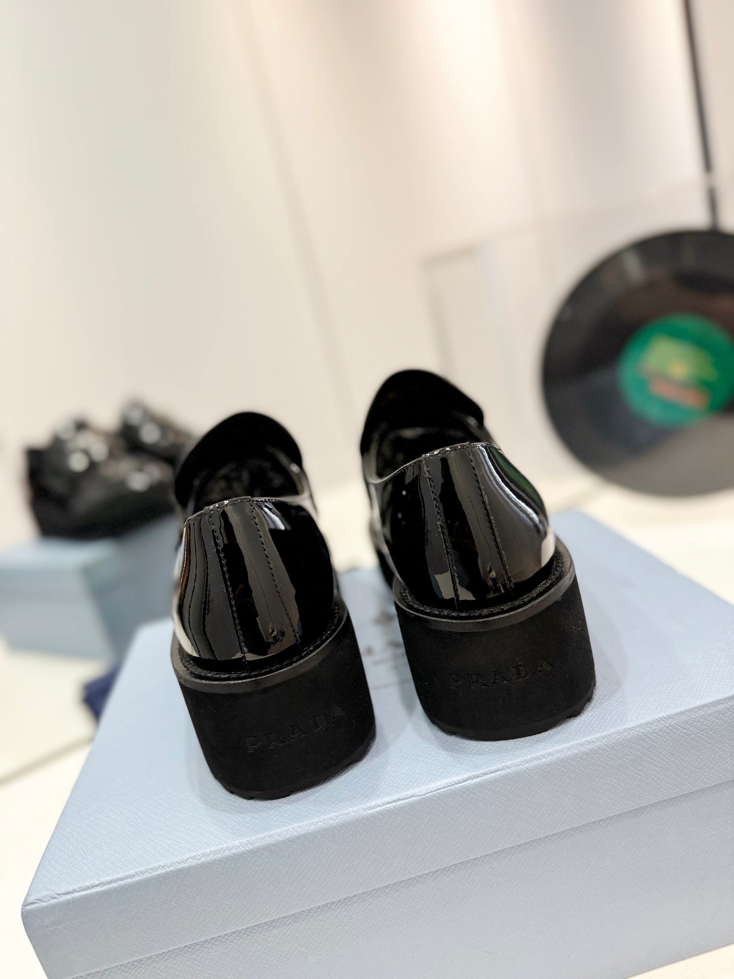 PRA BRUSHED LOAFERS GLOSSY BLACK LAMBSKIN - 35