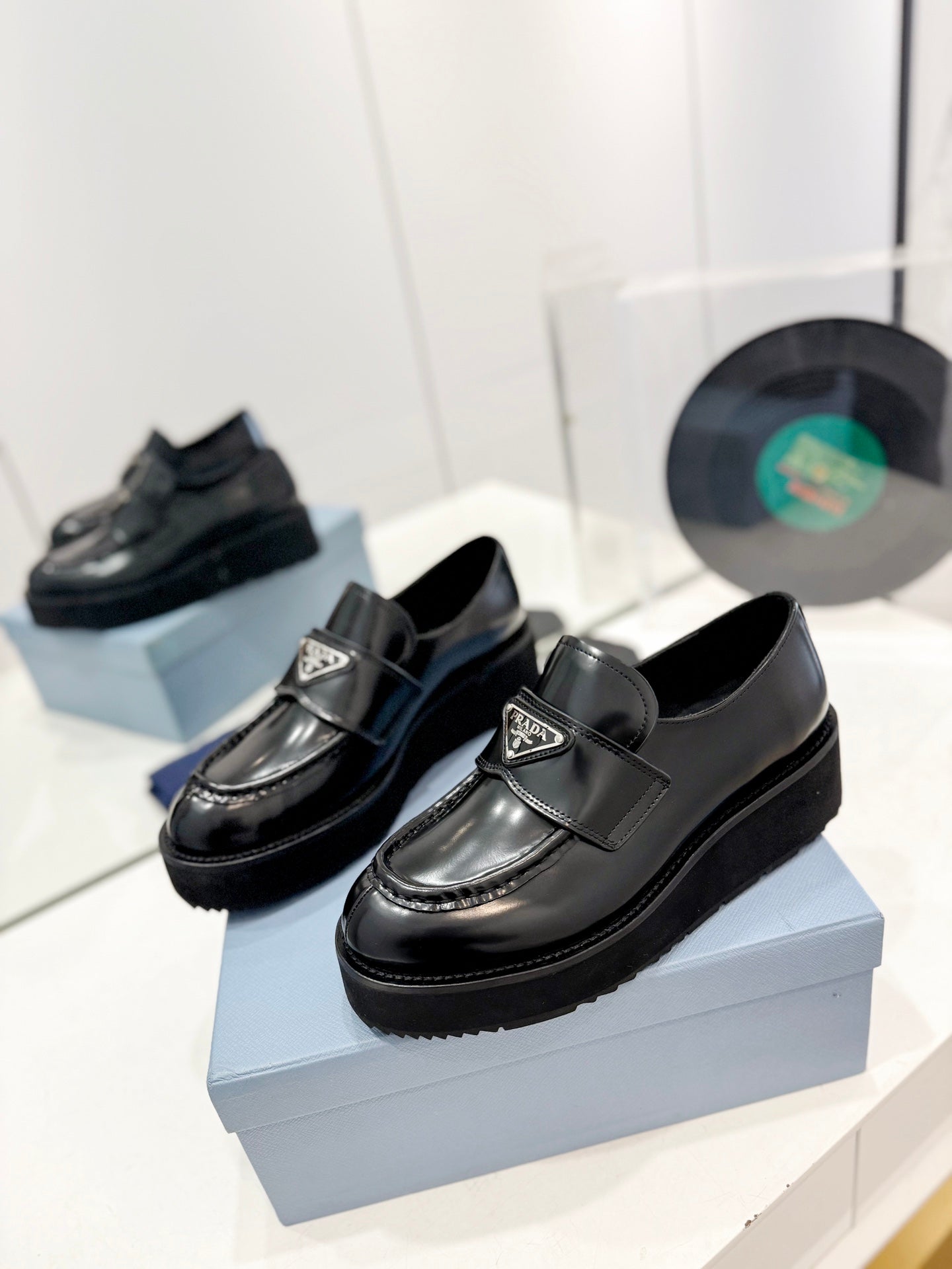 PRA BRUSHED LOAFERS BLACK LAMBSKIN - 35