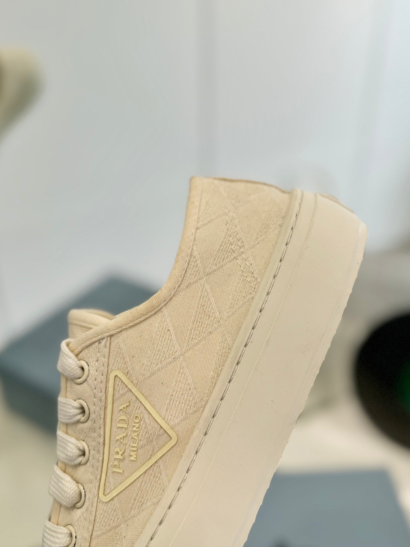 PRA PRINTED COTTON SNEAKERS BEIGE CANVAS - 35