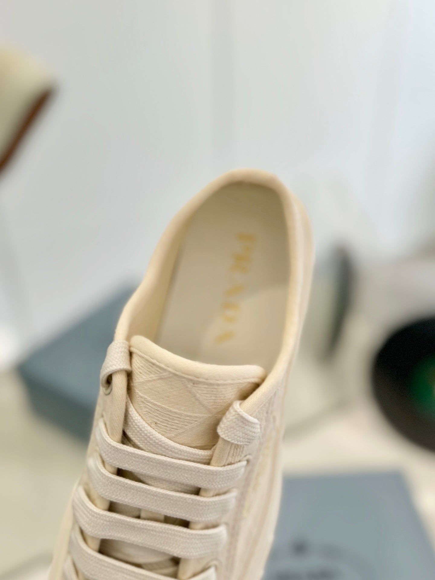 PRA PRINTED COTTON SNEAKERS BEIGE CANVAS - 35