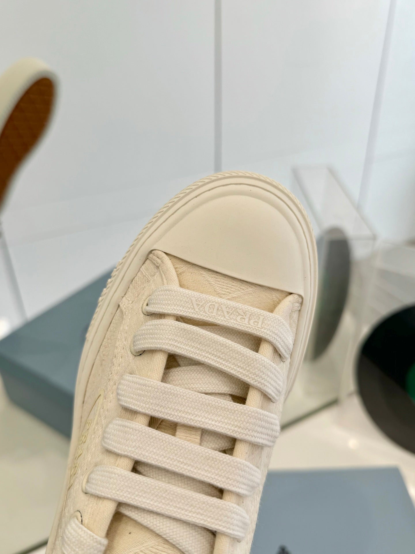 PRA PRINTED COTTON SNEAKERS BEIGE CANVAS - 35