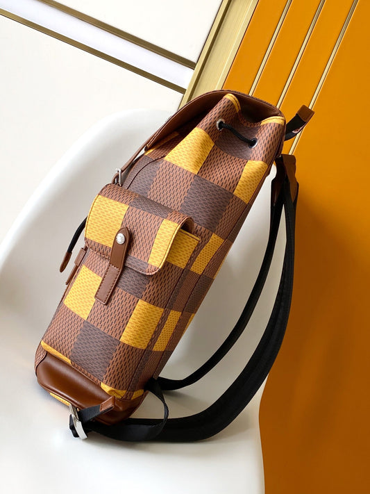 РЮКЗАК CHRISTOPHER 48 З КОРИЧНЕВО-ЖОВТОГО ПОЛОТНА DAMIER
