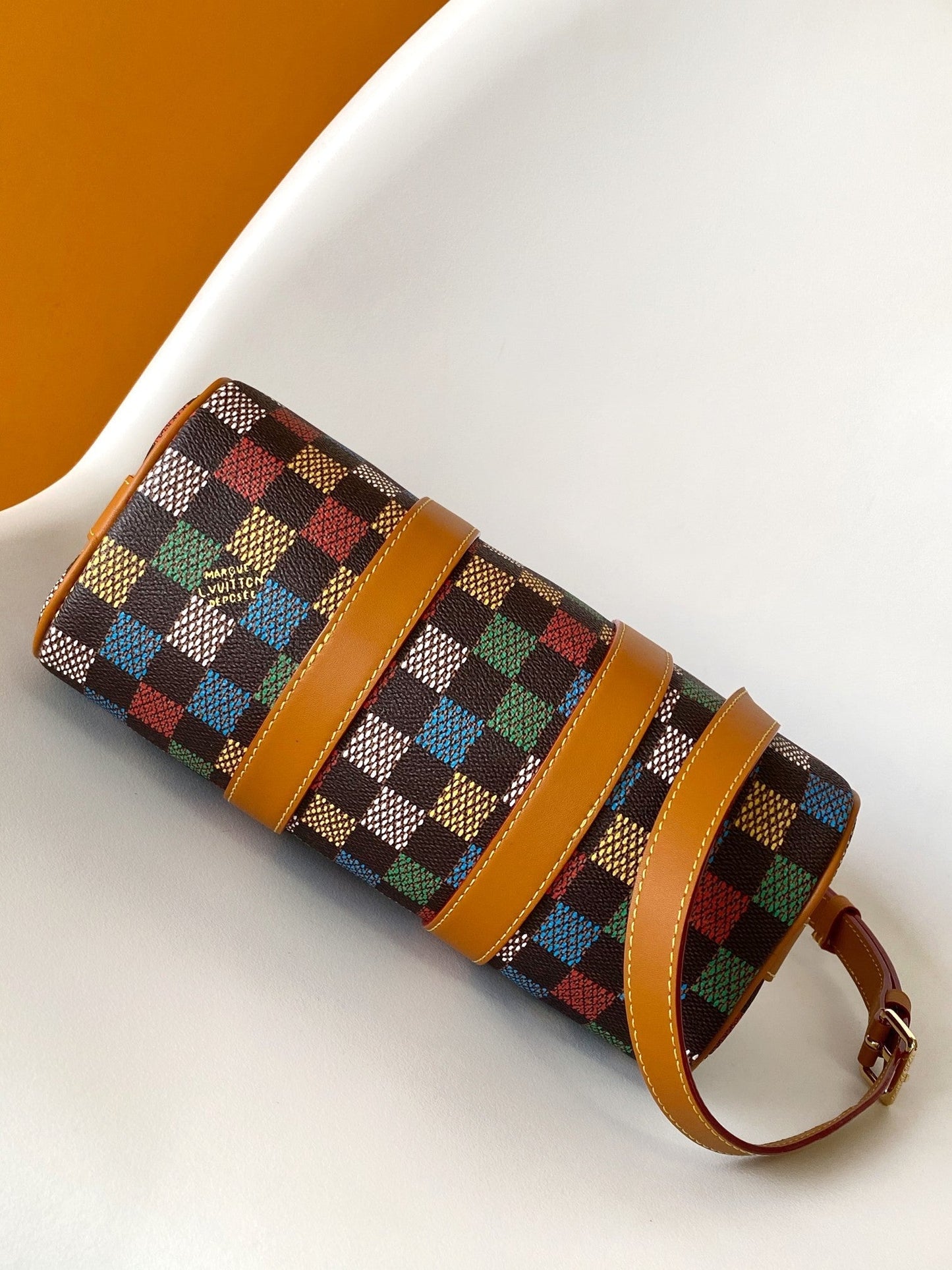 LV 25S KEEPALL BANDOULIÈRE BAG 25 IN MULTIPLE LV VERT DAMIER EBENE CANVAS