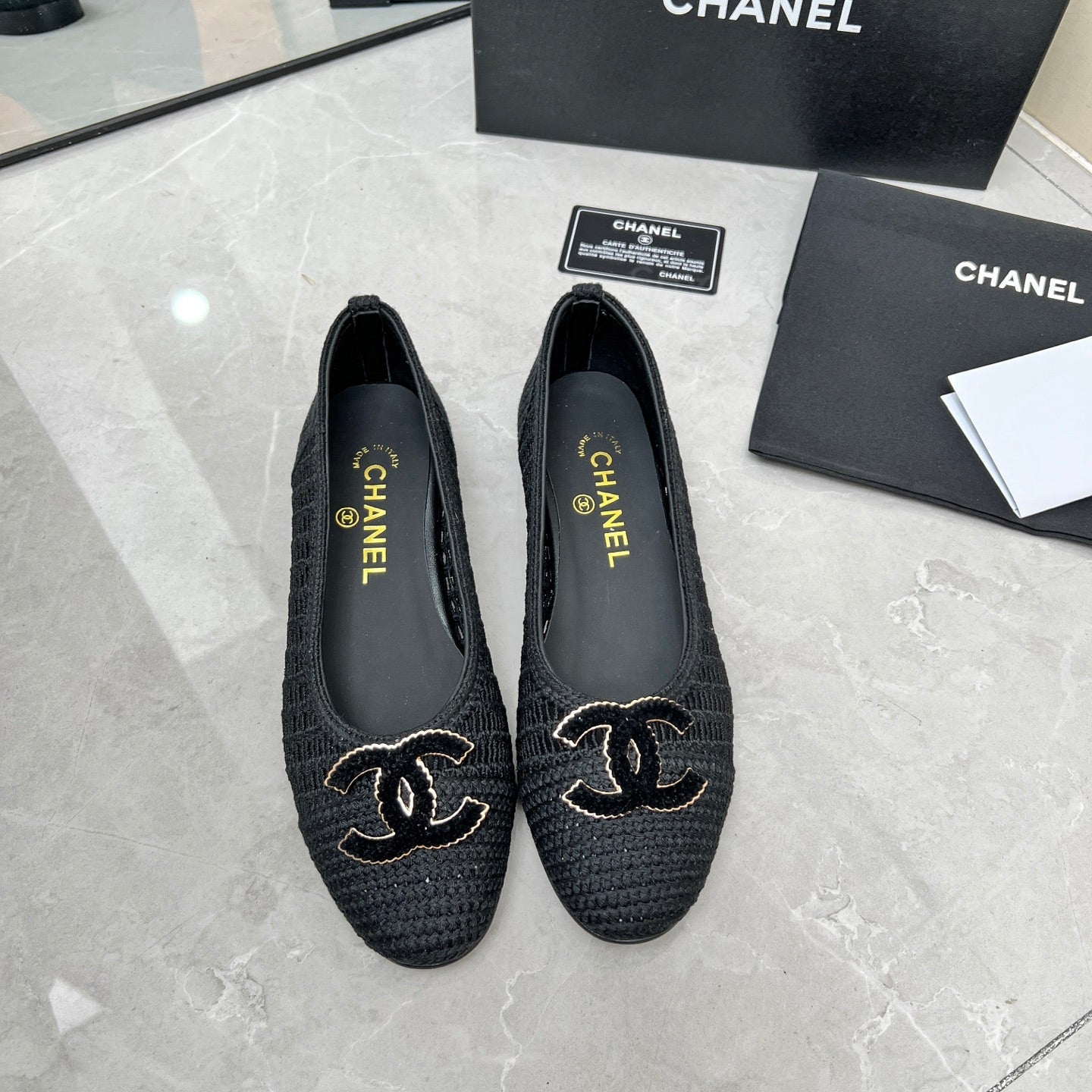 BALLET FLAT 10 MM IN BLACK RAFFIA - 35