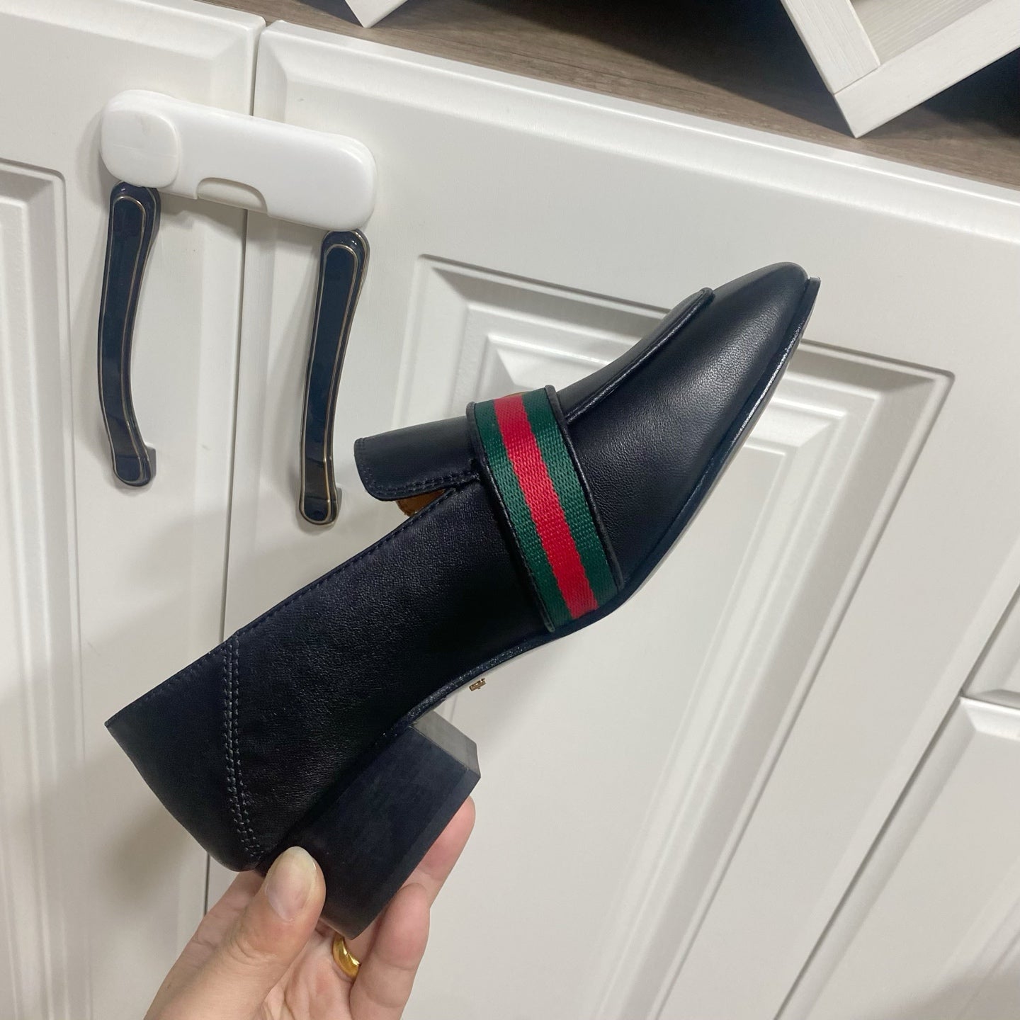 GG LOAFER 35 CM IN BLACK CALFSKIN GOLD HARDWARE - 35