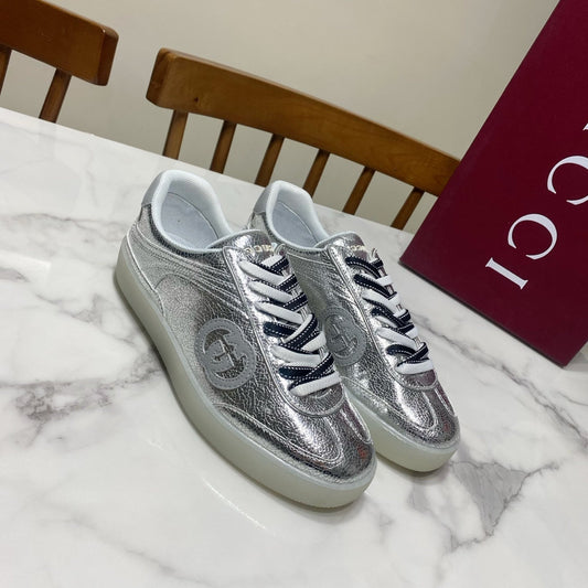 КРОСІВКИ GUCCI 26S ЗІ СРІБНОЇ ТЕЛЯЧОЇ ШКІРИ