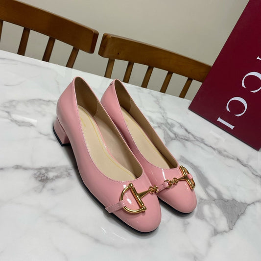 Балетки GUCCI 26S HORSEBIT з рожевої телячої шкіри