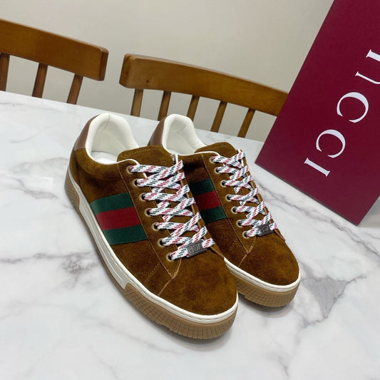КРОСІВКИ GUCCI 26S З КОРИЧНЕВОЇ ЗАМШІ