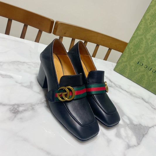 GUCCI 26S ЛОФЕРИ GG 75 ММ З ЧОРНОЇ ТЕЛЯЧОЇ ШКІРИ СТИЛЬ 1