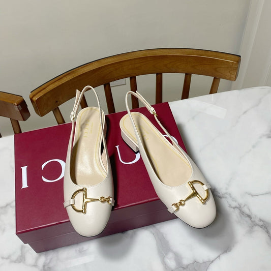Туфлі-слінгбеки GUCCI 26S без задника з кремово-білої телячої шкіри