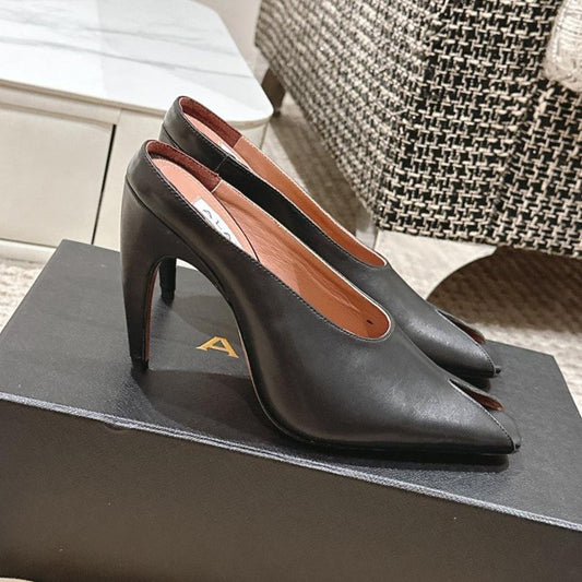 ALAIA SPIKE JEWEL MULES IN BLACK CALFSKIN - 35