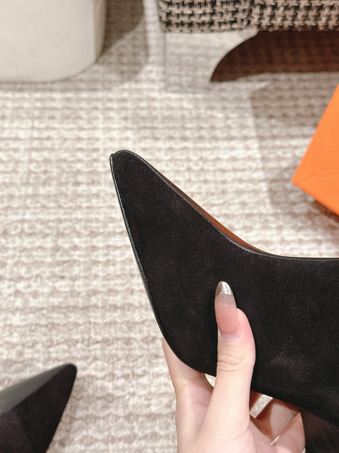 HILONA 6 CM BOOTS IN BLACK CALFSKIN AND SUEDE - 39