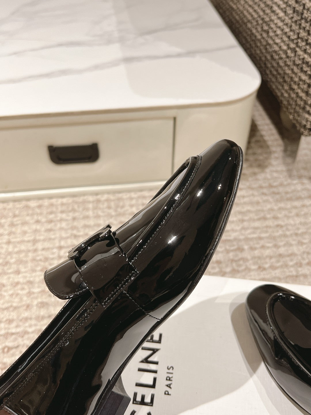 TRIOMPHE LOAFER IN BLACK PATENT CALFSKIN - 35