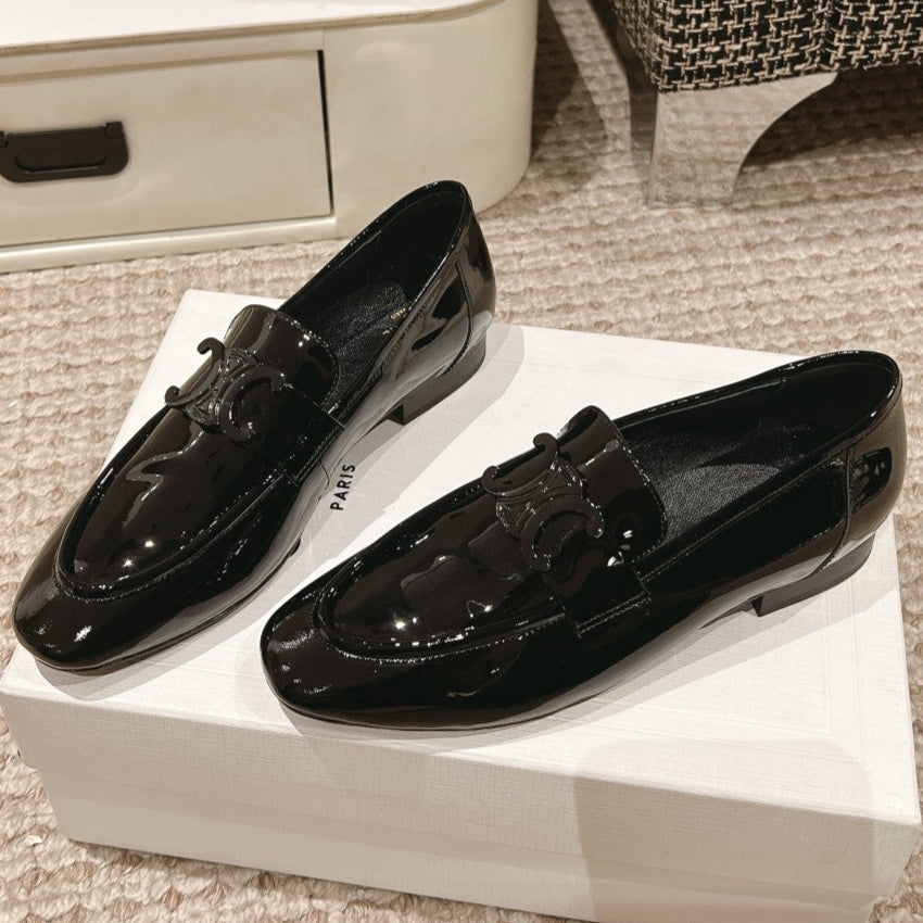 TRIOMPHE LOAFER IN BLACK PATENT CALFSKIN - 35