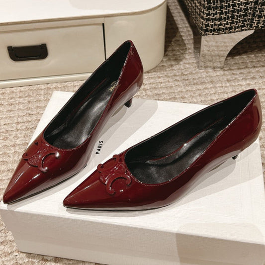 HIGH PUMP 5 CM IN RUBY RED PATENT CALFSKIN - 35