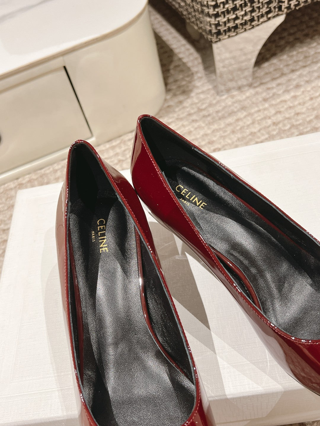 HIGH PUMP 5 CM IN RUBY RED PATENT CALFSKIN - 35