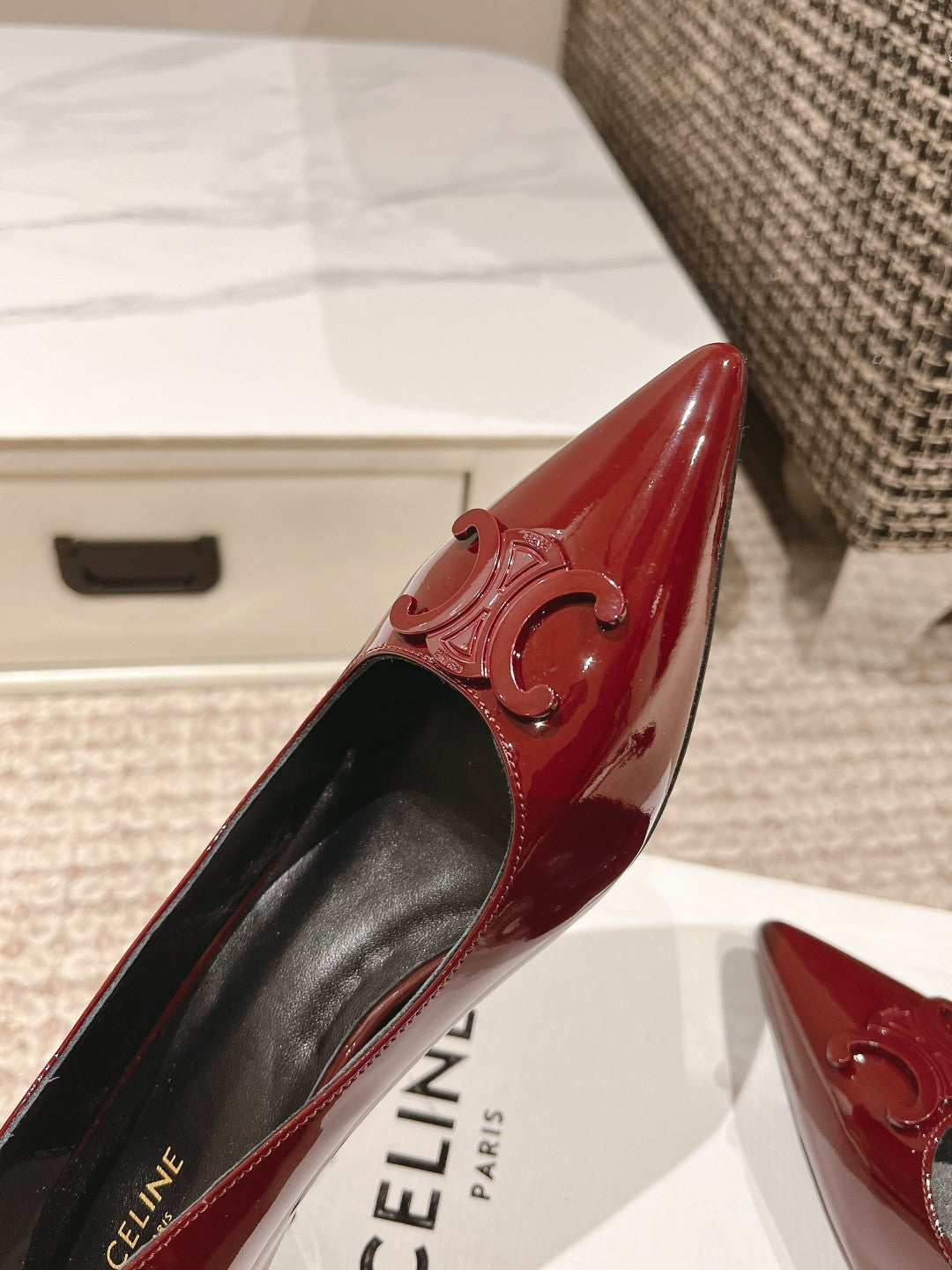 HIGH PUMP 5 CM IN RUBY RED PATENT CALFSKIN - 35