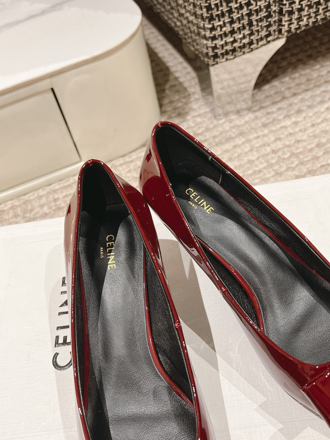 TRIOMPHE HIGH PUMP 5 CM IN RUBY RED PATENT CALFSKIN - 35