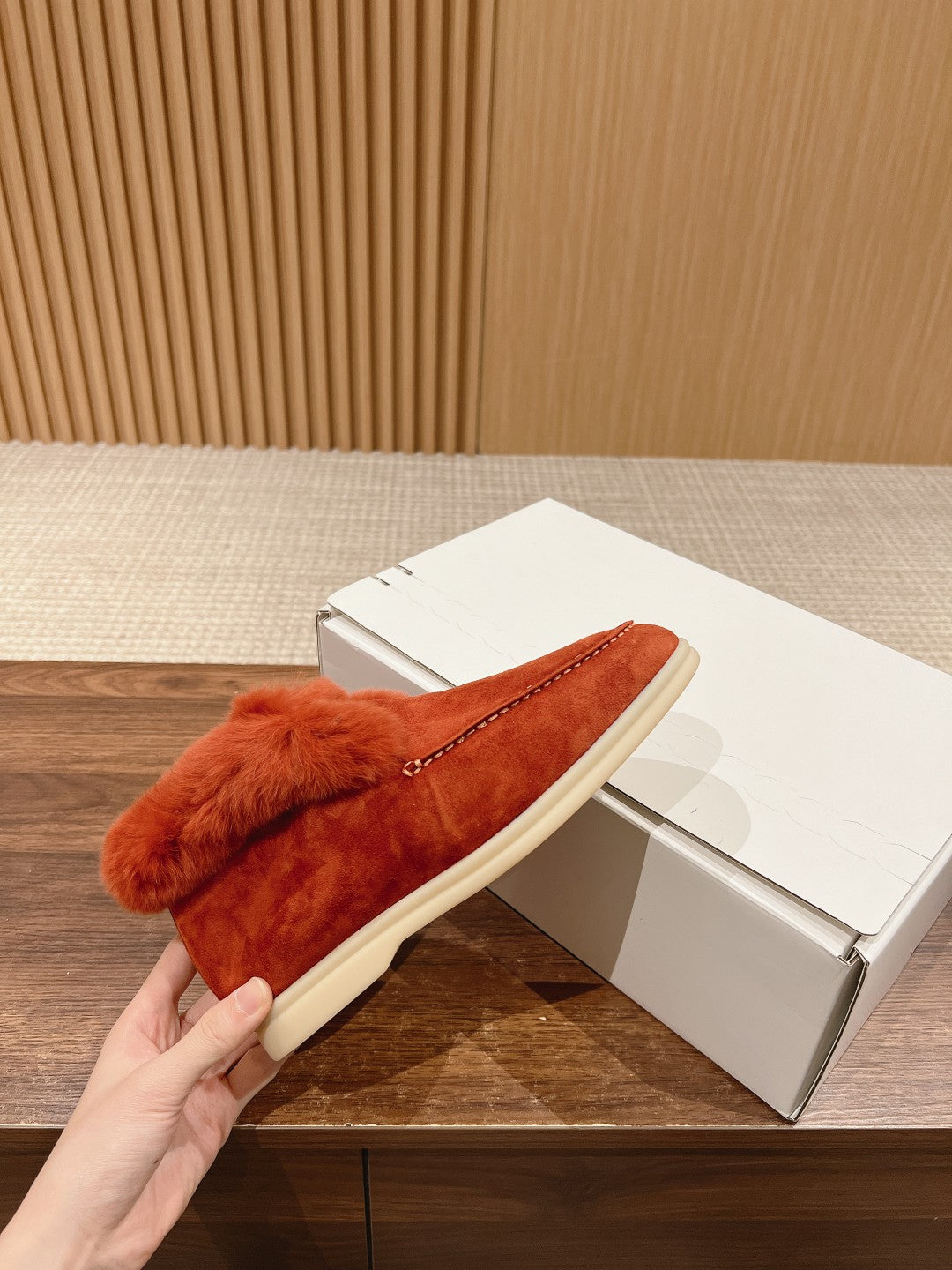 LP CLASSIC SUMMER CHARMS WALK LOAFERS BURNT ORANGE CALFSKIN - 35