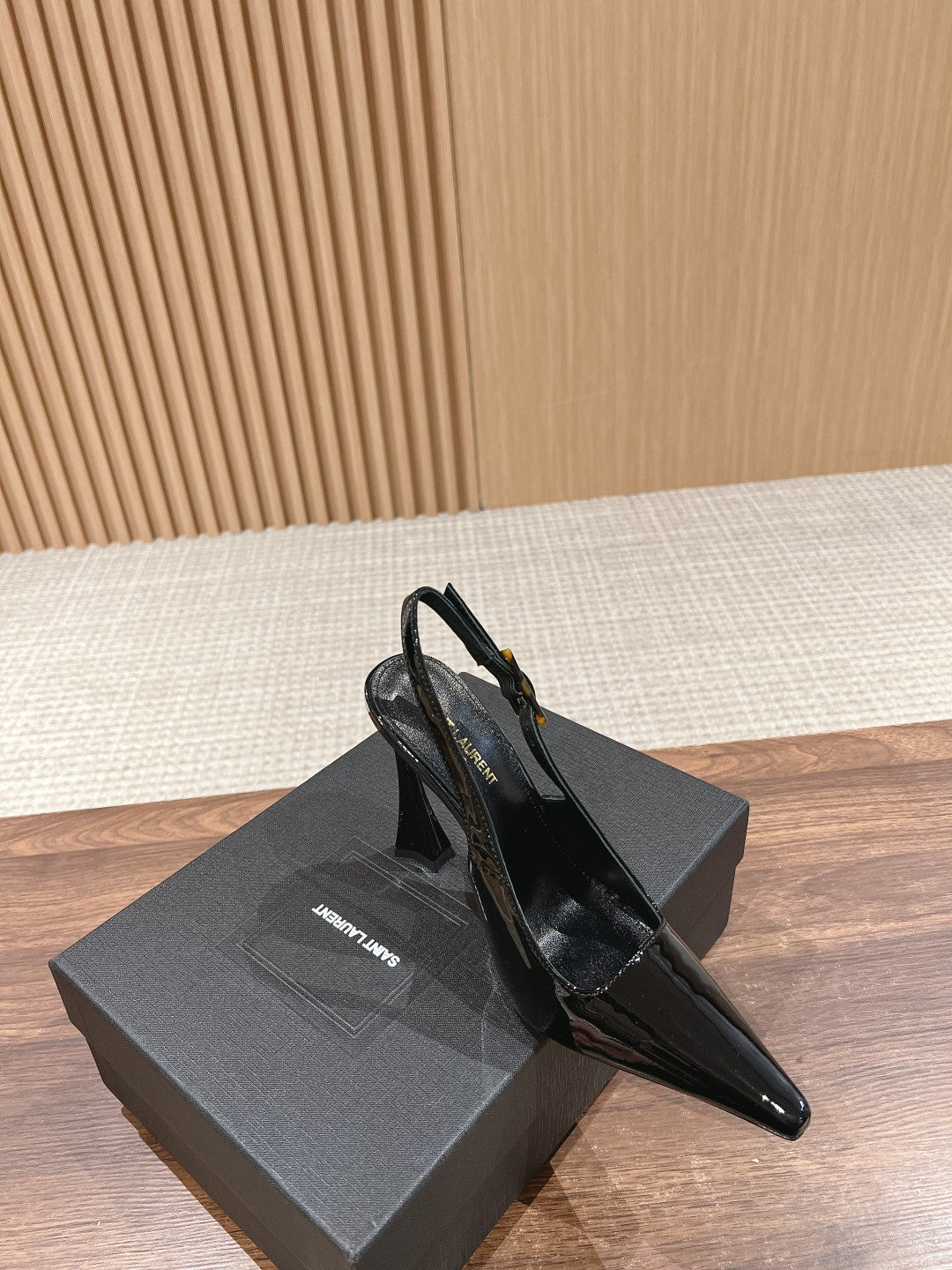 SL DUNE SLINGBACK PUMPS BLACK CALFSKIN - 35