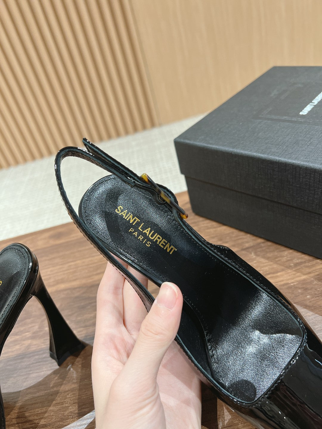 SL DUNE SLINGBACK PUMPS BLACK CALFSKIN - 35