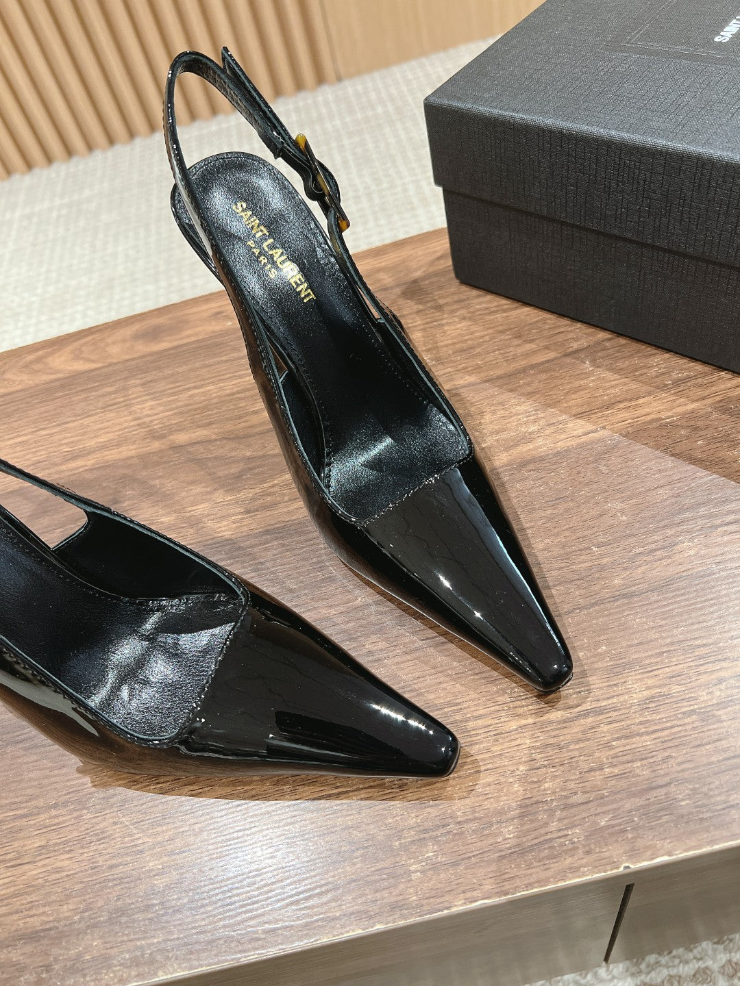 SL DUNE SLINGBACK PUMPS BLACK CALFSKIN - 35