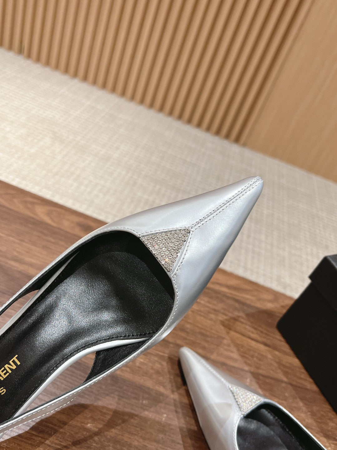 SL CHERISH CRYSTAL SLINGBACK SILVER CALFSKIN - 35