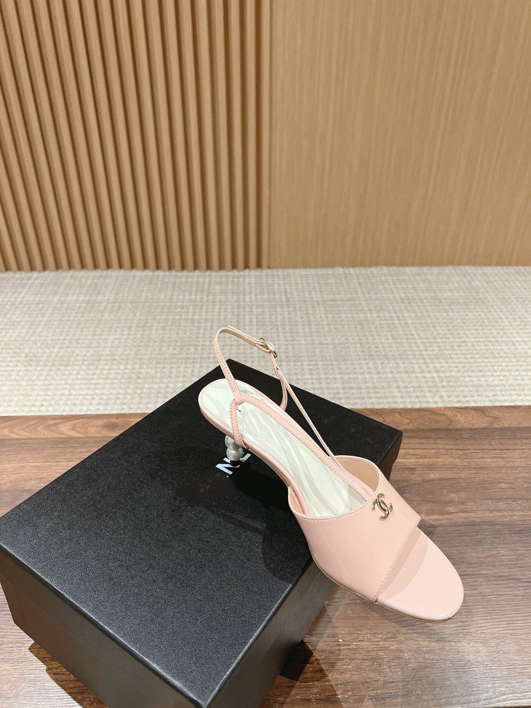 high heel 70 sandals pink white patent calfskin - 35