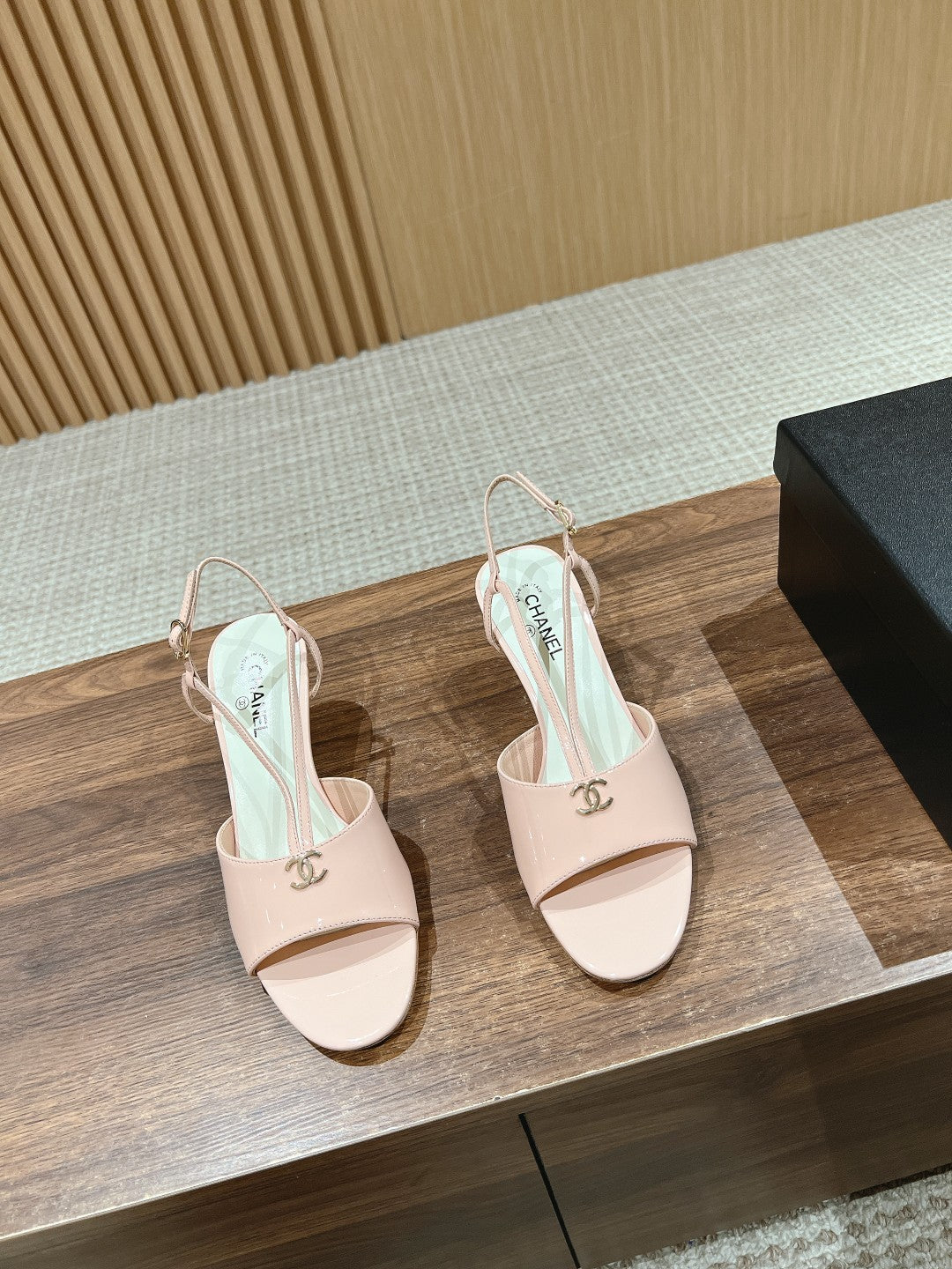 high heel 70 sandals pink white patent calfskin - 35