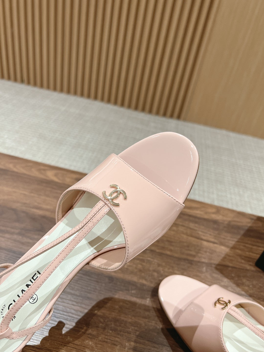 high heel 70 sandals pink white patent calfskin - 35