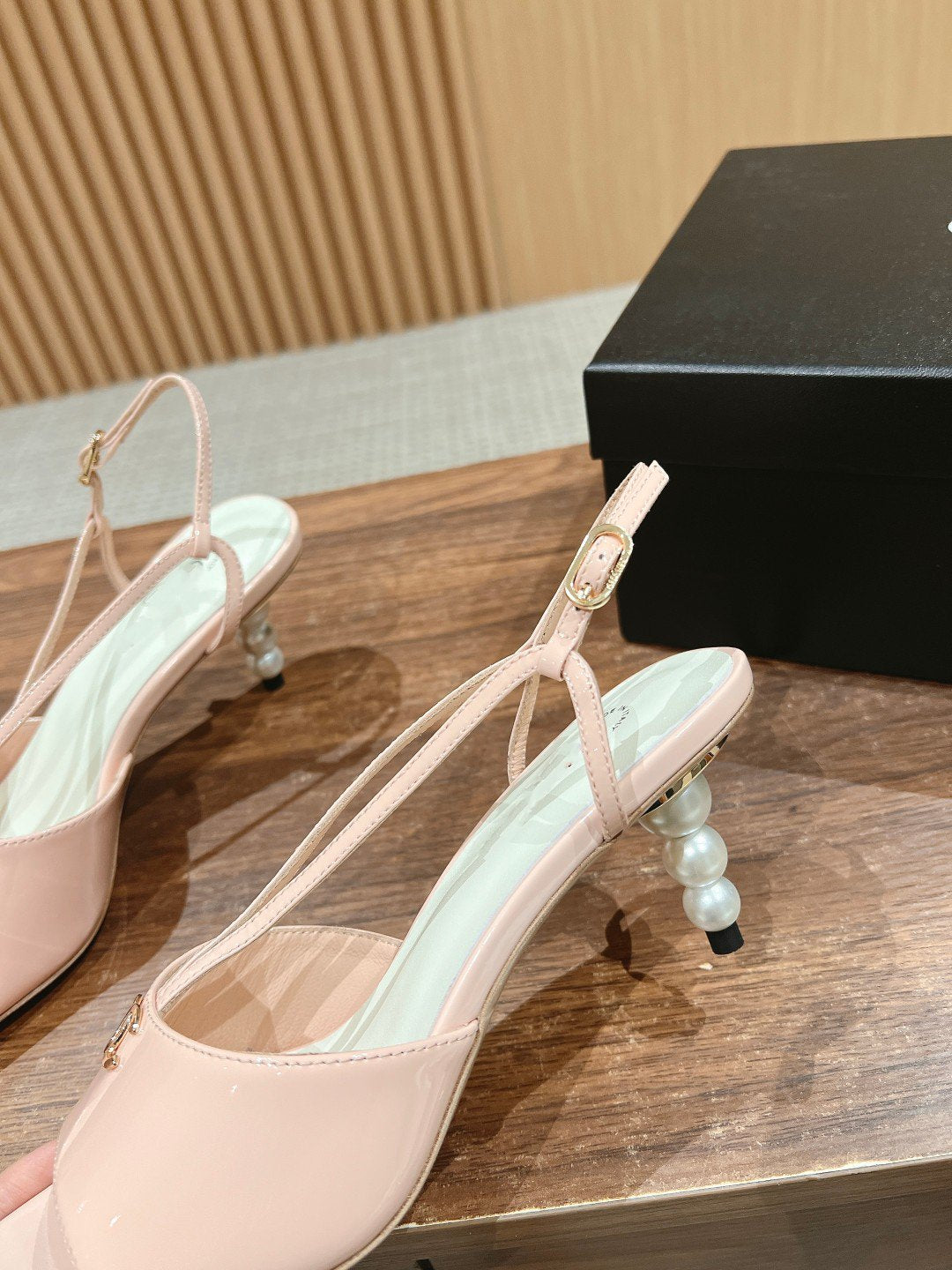high heel 70 sandals pink white patent calfskin - 35
