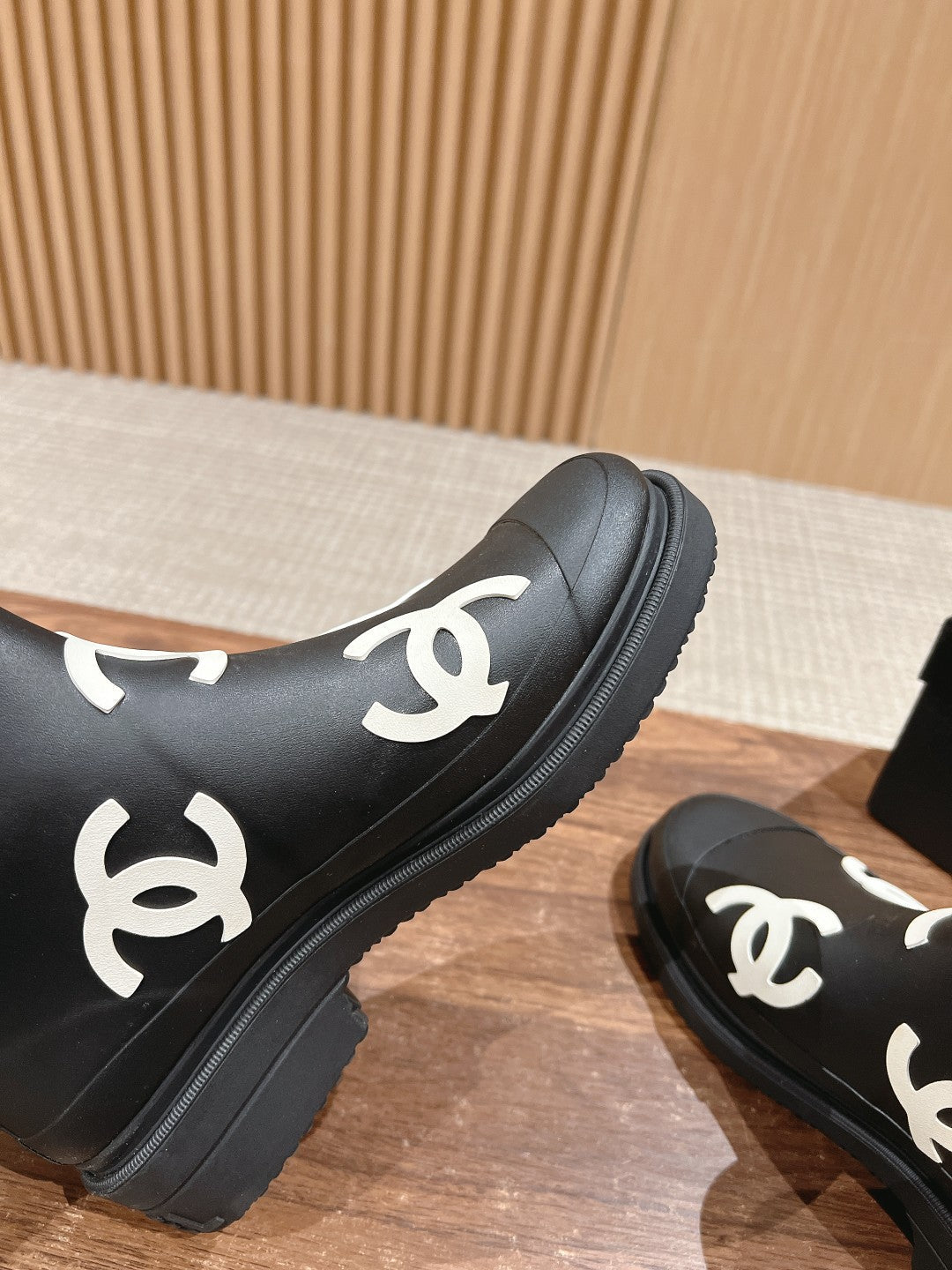 CC RAIN BOOTS BLACK TPU WITH WHITE LOGO - 35