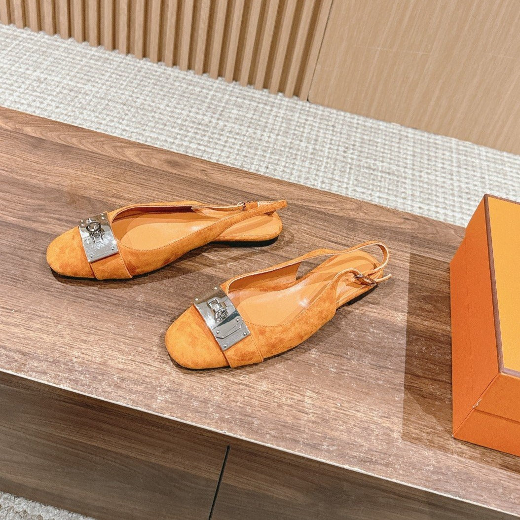 Innocente Slingback Suede Goatskin Orange - 35