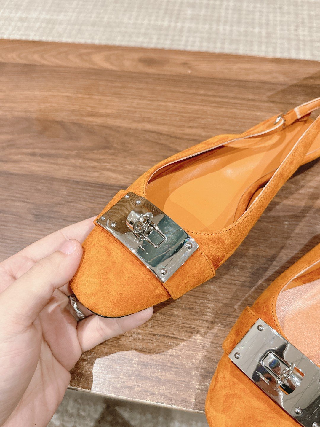 Innocente Slingback Suede Goatskin Orange - 35